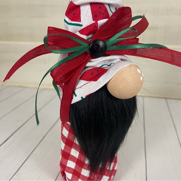 Watermelon Gnome Red White Green Tiered Tray Farmhouse Home Decor Summer Picnic - Picture 5 of 11